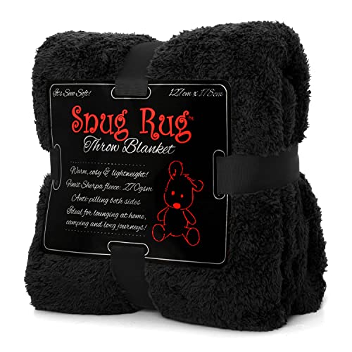 Snug Rug Sofaüberwurf Decke Sofa Kuscheldecke Decke Fleecedecke - Original Luxury Hochwertige Sherpa Werfen Warm Fleece Couchdecke Sofadecke 127 x 178cm (Schwarz) von Snug Rug