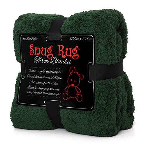 Snug Rug Sofaüberwurf Decke Sofa Kuscheldecke Decke Fleecedecke - Original Luxury Hochwertige Sherpa Werfen Warm Fleece Couchdecke Sofadecke 127 x 178cm (Grün) von Snug Rug