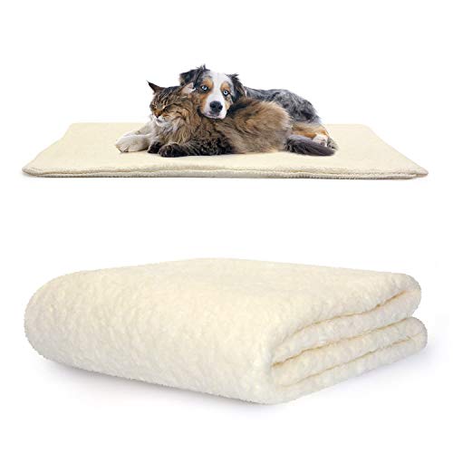 Snug Rug Luxuriöse Haustierdecken – flauschige Sherpa-Fleecedecke, weich und warm, Hunde und Katzen, waschbarer Überwurf für Auto, Sofa, Bett (mittelgroß, 120 x 88 cm, cremefarben) von Snug Rug
