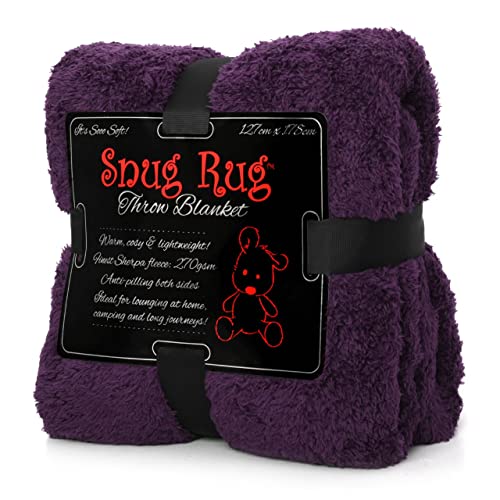 Snug Rug Violett Sofaüberwurf Decke Sofa Kuscheldecke Decke Fleecedecke - Original Luxury Hochwertige Sherpa Werfen Warm Fleece Couchdecke Sofadecke 127 x 178cm von Snug Rug