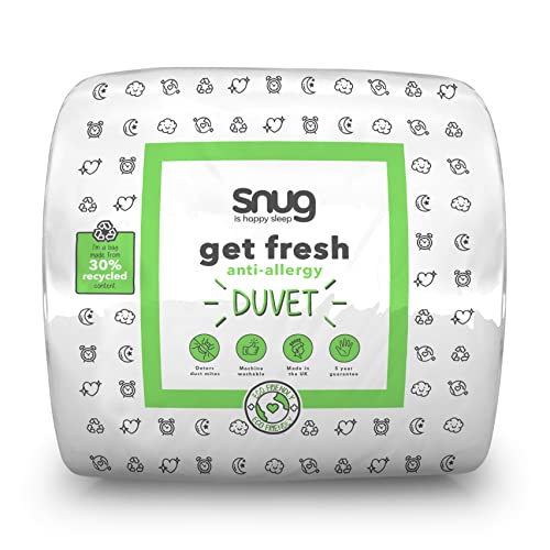 SnuG Get Fresh Anti-Allergie-Bettdecke – 10,5 Tog antiallergische Bettdecke mit antiallergischen Fasern und umweltfreundlichen Materialien für alle Jahreszeiten – hypoallergen und maschinenwaschbar – von SnuG