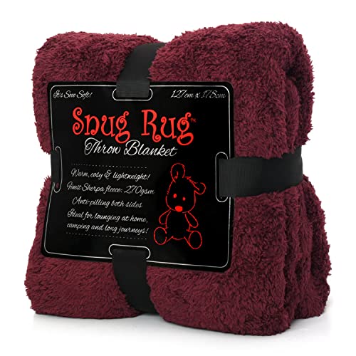 Snug Rug Sofaüberwurf Decke Sofa Kuscheldecke Decke Fleecedecke - Original Luxury Hochwertige Sherpa Werfen Warm Fleece Couchdecke Sofadecke 127 x 178cm (Mulberry Rot) von Snug Rug