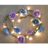 Blumen Lichtergirlande, Blau Lila Kunstblumen, Lichterkette, Lichterkette von SnugStudioSurrey