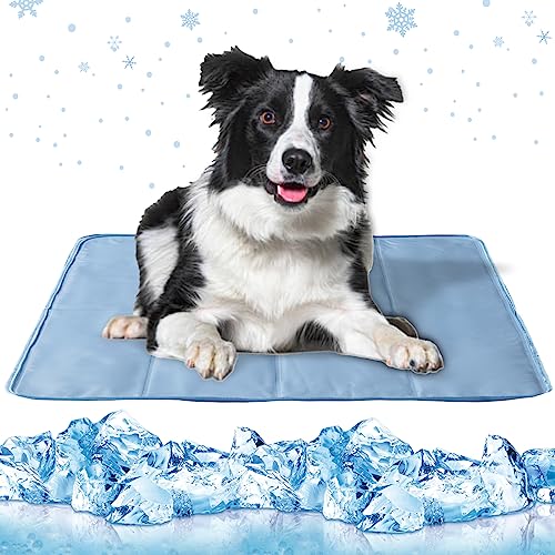 Snuggle Sac Haustier Kühlmatte Groß, Dog Cooling Mat Kühlmatte für Hund Katzen Eismatte Selbstkühlende Matte Hunde Kühl Hundedecke Kaltgelpad Haustier Matte für Kisten Betten von Snuggle Sac