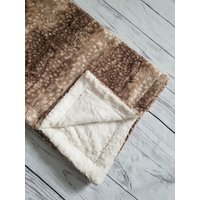Rehkitz Elfenbein Baby-Decke, Mädchen Minky Decke, Baby-Dusche-Geschenk, Personalisierte Erwachsene Decke Rehkitz Elfenbein Baby-Decke, Mädchen Minky Decke, Baby-Dusche-Geschenk, Personalisierte Erwachsene Decke von SnuggleLuvBaby