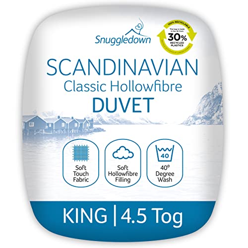 Snuggledown Bettdecke mit skandinavischer Hohlfaser, Polyester, weiß, King Size von Snuggledown