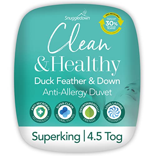 Snuggledown Clean & Healthy Sommerdecke mit Entenfedern und Daunen, Super-King-Size-Bett, 4,5 Tog, für Super-King-Size-Betten von Snuggledown