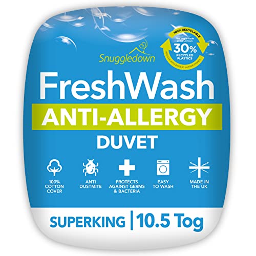 Snuggledown Freshwash Allergiker-Bettdecke, Baumwolle, weiß, Baumwolle Baumwolle, weiß, Super King von Snuggledown
