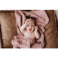 Rose Pink Gestrickte Babydecke Diamantenstrick Kinderzimmer Dekor | Baby Mädchen Decke, Für Gestrickte Bio-Baumwolle Decke von SnugglyJacks