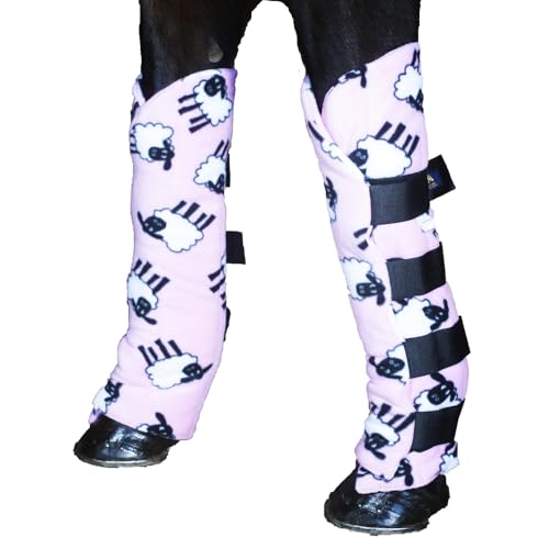 Fleece Gamaschen von Snuggy Hoods - 5 Farben, 5 Größen (Pinke Schafe, XL) von Snuggy Hoods