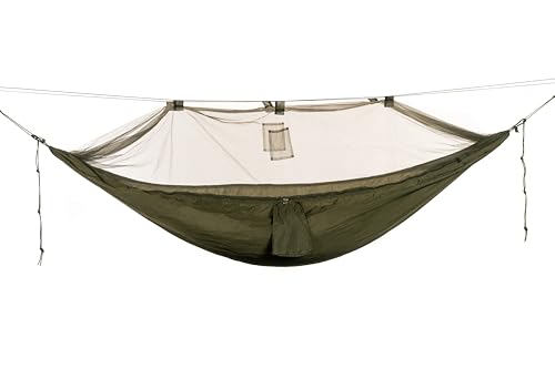 Snugpak Jungle Hängematte WGTE mit integriertem Moskitonetz - Nylon Material, einfache Einrichtung Camping Hängematte - Paracord Aufhängungssystem, Baumschutz & Stahlkarabiner - inklusive Stuff Sack von Snugpak