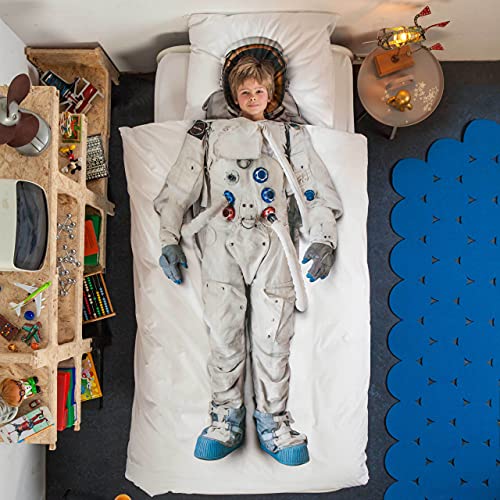 Snurk® - Kinder Bettwäsche Set, Astronaut Bettwäsche, 135 x 200 cm, inkl. 1 Kissenbezug 80 x 80 cm, aus 100% Bio-Baumwolle von Snurk