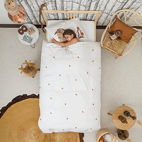 Snurk® - Kinder Bettwäsche Set, Furry Friends Bettwäsche, 135 x 200 cm, inkl. 1 Kissenbezug 80 x 80 cm, aus 100% Bio-Baumwolle von Snurk