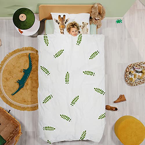 Snurk® - Kinder Bettwäsche Set, Wild Friends Bettwäsche, 135 x 200 cm, inkl. 1 Kissenbezug 80 x 80 cm, aus 100% Bio-Baumwolle von Snurk