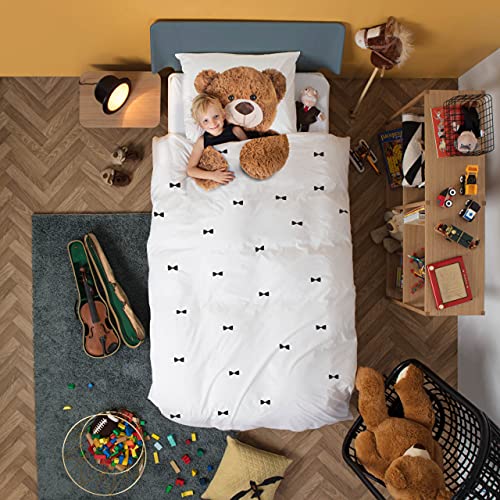 Snurk® - Kinder Bettwäsche Set, Teddy Bettwäsche, 135 x 200 cm, inkl. 1 Kissenbezug 80 x 80 cm, aus 100% Bio-Baumwolle von Snurk