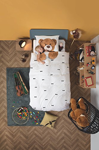 Snurk Teddy Bear Bettbezug, Perkal, Weiß/Mehrfarbig, Einzelbett, 220 x 140 x 0,4 cm von Snurk