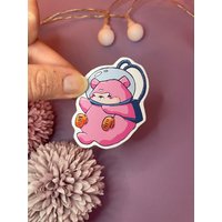 Cute Astronaut Beary Matt Sticker Or Magnet von Snuut