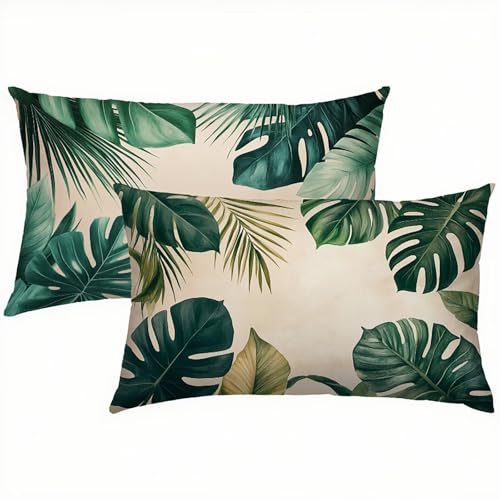 Blätter Kissenbezug 40 x 70 Samt 2 er Set, Outdoor Wasserdichter Kissenbezug Grün, Kissenbezüge mit Mikrofaser Reißverschluss, Kissenhüllen für Schlafzimmer & Sofa, Weich & Pflegeleicht S1-439 Blätter Kissenbezug 40 x 70 Samt 2 er Set, Outdoor Wasserdichter Kissenbezug Grün, Kissenbezüge mit Mikrofaser Reißverschluss, Kissenhüllen für Schlafzimmer & Sofa, Weich & Pflegeleicht S1-439 von Snuysogx