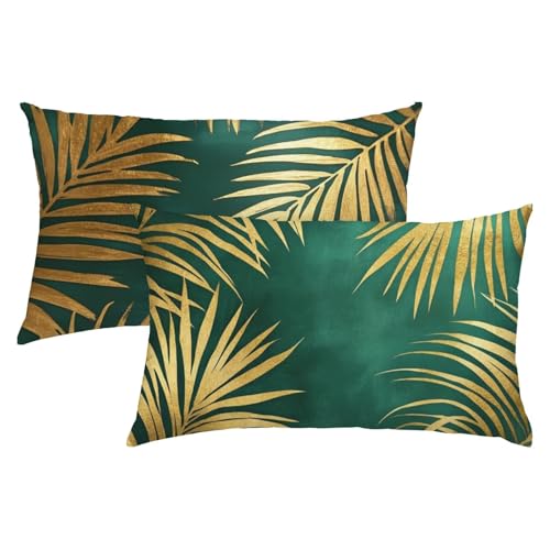 Blätter Kissenbezug 70 x 90 Samt 2er Set, Wasserdichter Kissenbezug Gold, Kissenbezüge für Alle Jahreszeiten, Flauschig Weich und Bügelfrei Pillow Cover, Deko für Wohnzimmer Sofa, Bett, Garten S-499 Blätter Kissenbezug 70 x 90 Samt 2er Set, Wasserdichter Kissenbezug Gold, Kissenbezüge für Alle Jahreszeiten, Flauschig Weich und Bügelfrei Pillow Cover, Deko für Wohnzimmer Sofa, Bett, Garten S-499 von Snuysogx
