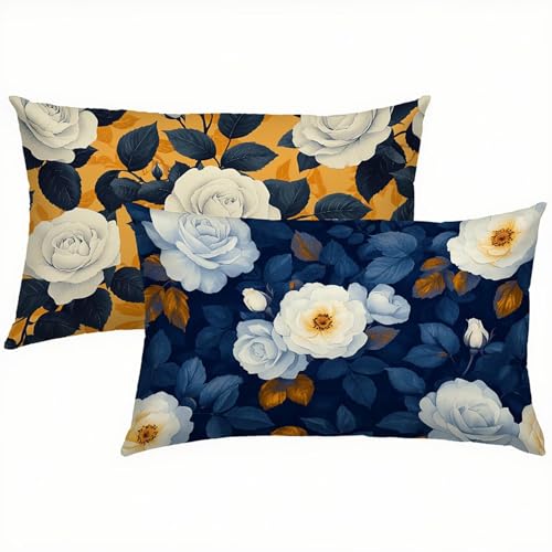 Blumen Kissenbezug 60 x 80 Leinen 2 er Set, Outdoor Wasserdichter Kissenbezug Bunt, Kissenbezüge mit Mikrofaser Reißverschluss, Kissenhüllen für Schlafzimmer & Sofa, Weich & Pflegeleicht S1-427 Blumen Kissenbezug 60 x 80 Leinen 2 er Set, Outdoor Wasserdichter Kissenbezug Bunt, Kissenbezüge mit Mikrofaser Reißverschluss, Kissenhüllen für Schlafzimmer & Sofa, Weich & Pflegeleicht S1-427 von Snuysogx
