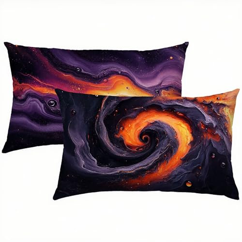 Natürlich Kissenbezug 40x60 Kissenbezug Lila Samt 2er Set, Wasserdichter Kissenbezüge für Alle Jahreszeiten, Mode Flauschig Weich und Bügelfrei Pillow Cover, Deko für Sofa, Bett, Garten S1-440 von Snuysogx