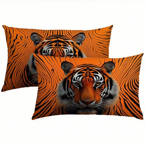 Tiger Kissenbezug 40 x 80 Leinen 2 er Set, Outdoor Wasserdichter Kissenbezug Gelb, Kissenbezüge mit Mikrofaser Reißverschluss, Kissenhüllen für Schlafzimmer & Sofa, Weich & Pflegeleicht S1-429 Tiger Kissenbezug 40 x 80 Leinen 2 er Set, Outdoor Wasserdichter Kissenbezug Gelb, Kissenbezüge mit Mikrofaser Reißverschluss, Kissenhüllen für Schlafzimmer & Sofa, Weich & Pflegeleicht S1-429 von Snuysogx