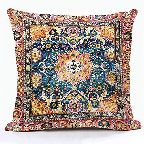 Snycler Niedlicher Tribal-Wandteppich, versteckter Reißverschluss, für Zuhause, Sofa, dekorativer Boho-Kissenbezug, quadratisch, 50,8 x 50,8 cm von Snycler