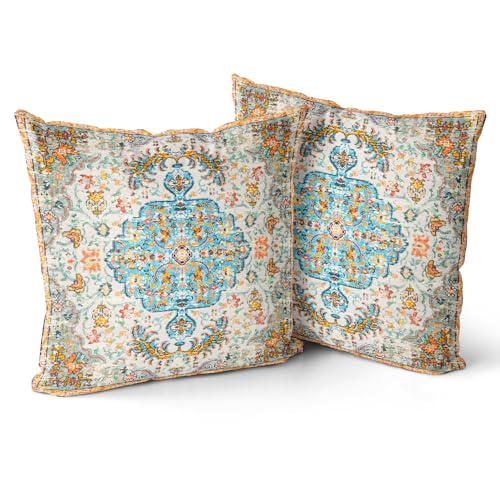 Snylcce 2er Set Boho-Kissenbezüge Mehrfarbig Antike & Vintage Weicher Kissenbezug 45x45 cm für Gartensofa, Sofa, Bett - Zierkissenbezüge 18x18 Zoll von Snylcce