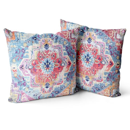 Snylcce 2er Set Frühlings Boho Kissenbezüge Dekokissen 60 x 60 Samt Soft Kissenbezug Böhmischer Retro Ethno Dekorative Kissenhülle Zierkissenbezüge für Sofa Schlafzimmer Wohnzimmer Zuhause Floral von Snylcce