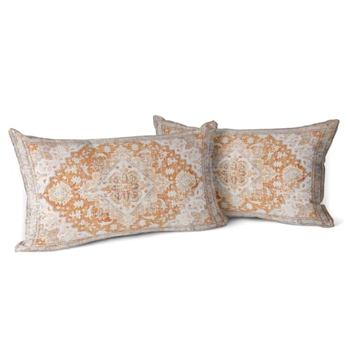 Snylcce 2er Set Kissenbezüge Boho gelb Antike & Vintage Design Weicher 30x50 cm Kissenbezug für Gartensofa, Sofa, Bett - Zierkissenbezüge 12x20 inch von Snylcce