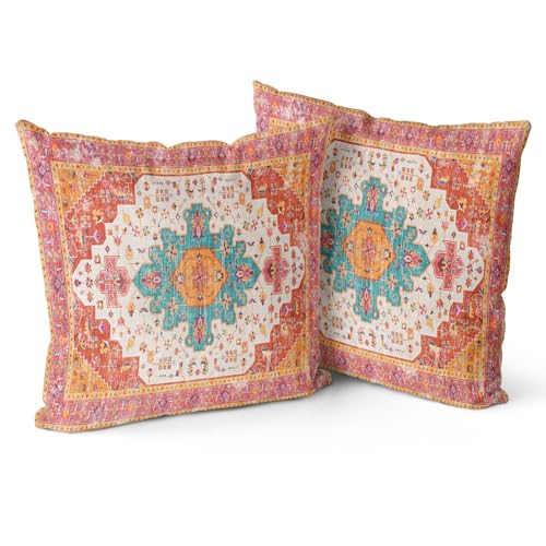 Snylcce Boho-Kissenbezüge, 2er-Set, Mandarine, Antik- und Vintage-Design, doppelseitiges Muster, weiche Kissenbezüge für Garten, Couch, Sofa, Bett, dekorativ, 55,9 x 55,9 cm Snylcce Boho-Kissenbezüge, 2er-Set, Mandarine, Antik- und Vintage-Design, doppelseitiges Muster, weiche Kissenbezüge für Garten, Couch, Sofa, Bett, dekorativ, 55,9 x 55,9 cm von Snylcce