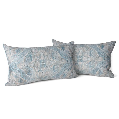 Snylcce Boho-Kissenbezüge, 2er-Set, Ozeanblau, Antik- und Vintage-Design, doppelseitiges Muster, weiche Kissenbezüge für Garten, Couch, Sofa, Bett, dekorativ, 30,5 x 50,8 cm Snylcce Boho-Kissenbezüge, 2er-Set, Ozeanblau, Antik- und Vintage-Design, doppelseitiges Muster, weiche Kissenbezüge für Garten, Couch, Sofa, Bett, dekorativ, 30,5 x 50,8 cm von Snylcce