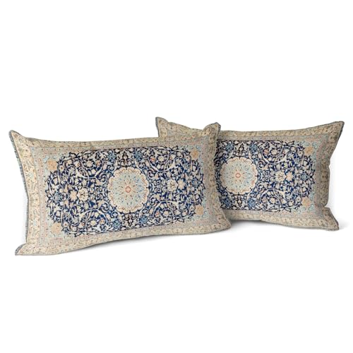 Snylcce Boho Throw Pillow Covers 2er Set Latte Antik & Vintage Design, Doppelseitiges Muster - Weiche Kissenbezüge für Garten Couch, Sofa, Bett - Dekorative 12x20 Inch Kissenbezüge von Snylcce