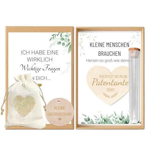 Patentante Fragen Geschenk, Willst Du Meine Patentante Sein, Inklusive Patentante Grußkarte Geschenkbox Glas Prüfrohr Jutesäckchen Taufgeschenk Patentante Fragen Taufpatin Geschenke Patentante Fragen Geschenk, Willst Du Meine Patentante Sein, Inklusive Patentante Grußkarte Geschenkbox Glas Prüfrohr Jutesäckchen Taufgeschenk Patentante Fragen Taufpatin Geschenke von Snyvpra