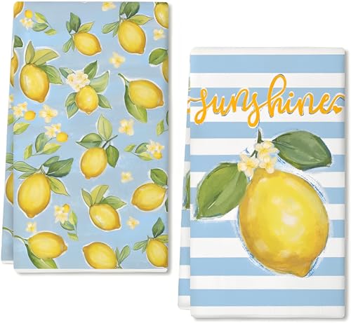Snyvpra 2 Stück 40x60 cm Zitrone Blumen Floral Sommer Küchentücher Geschirrtücher, Saisonale Frühling Summer Dekoration Handtücher, Saugfähig und Schnell Trocknende, Sommer Zitrone deko für Küchen Snyvpra 2 Stück 40x60 cm Zitrone Blumen Floral Sommer Küchentücher Geschirrtücher, Saisonale Frühling Summer Dekoration Handtücher, Saugfähig und Schnell Trocknende, Sommer Zitrone deko für Küchen von Snyvpra