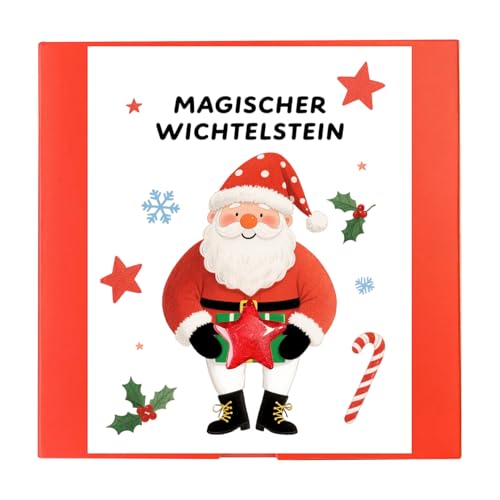 Snyvpra Wichtel Geschenke Set mit Karte und Geschenkbox, Magischer Glücksbringer Stein als Wichtelzubehör für Kinder, Perfekt als Inhalt Adventskalender Kinder und Weihnachten Geschenkidee von Snyvpra