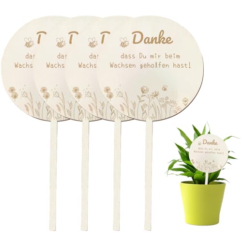 4 Stücke Holz Blumenstecker, Danke Dass Du Mir Beim Wachsen Geholfen Hast, Abschiedsgeschenk Kindergarten, Geschenk Erzieherin, Danke das du Mir Beim Wachsen Geholfen Hast, Erzieher Danke Geschenk von Snyvpra