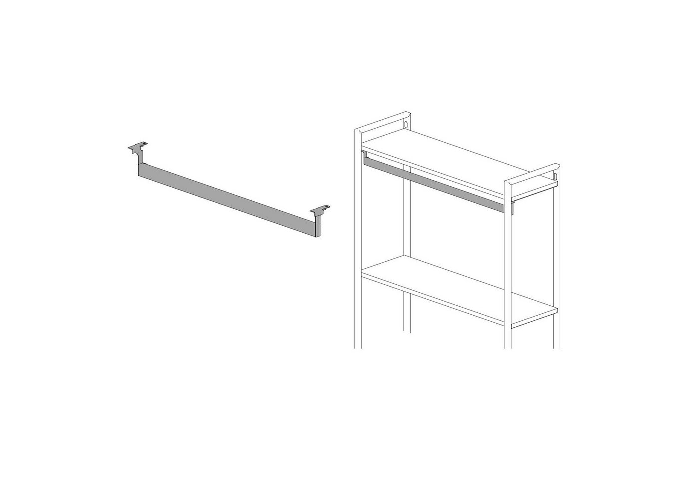 SO-TECH® Leiterregal Kesseböhmer YouK Regalsystem Garderobenstange schwarz, Garderobenstange 600 mm von So-Tech