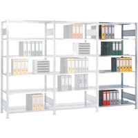 SCHULTE Aktenregal AF, doppelseitig, mit Mittelanschlägen, FL 150 kg, HxBxT 2.500 x 750 x 600 mm von SCHULTE