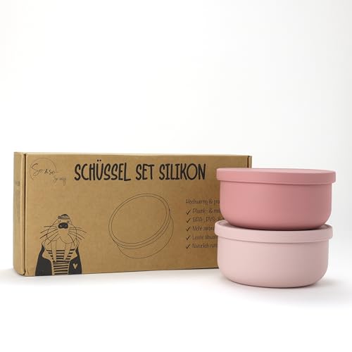 So&So Silikon Schüsseln mit Deckel - Kinderschüssel, Beikost Baby Zubehör, Baby Geschirr, Breischale Baby von So&So