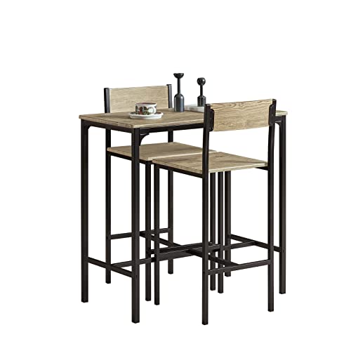 SoBuy OGT03 Bartisch Set 3-teilig Esstisch Bistrotisch Balkonmöbel Bistromöbel von SoBuy