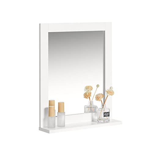 SoBuy® FRG129-W Spiegel Wandspiegel Badspiegel mit Ablage weiß BHT: 40x49x10cm von SoBuy