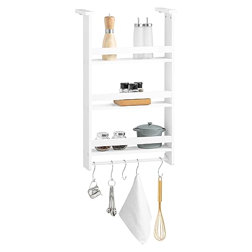 SoBuy® FRG150-W Hängeregal für Kühlschrank mit 5 Haken Türregal Küchenregal Gewürzregale mit 3 Ablagen, BHT ca.: 44,5x73,5x20cm von SoBuy