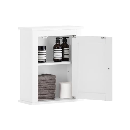 SoBuy® FRG203-W Hängeschrank mit Einer Tür Wandschrank Badschrank Badmöbel Küchenschrank Medizinschrank Weiß BHT ca: 40x49x18cm von SoBuy