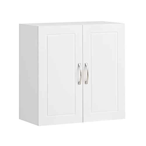 SoBuy® FRG231-W Hängeschrank mit Zwei Türen Wandschrank Badschrank Küchenschrank Medizinschrank Badmöbel Weiß BHT ca: 60x60x30cm von SoBuy