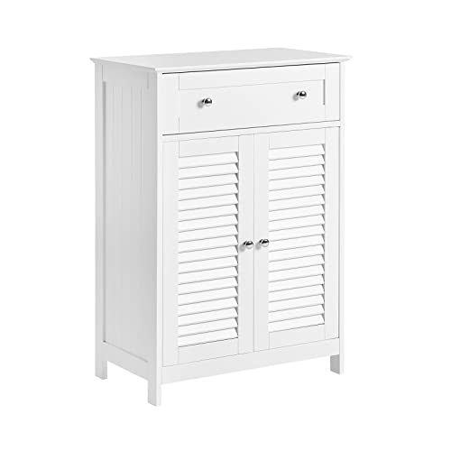 SoBuy® FRG238-W Badkommode mit Einer Schublade und Türen, Kommode Badschrank Badmöbel Sideboard Flurschrank, weiß BHT ca: 60x87x35cm von SoBuy