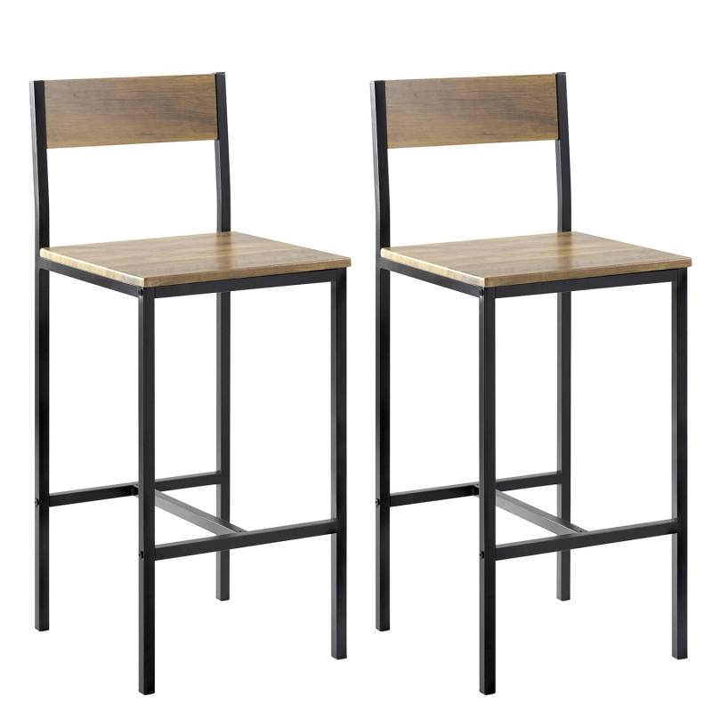 SoBuy 2-er Set Barhocker Barstühle mit Rücken-Lehne Sitzhöhe 67cm FST53-XLx2 von SoBuy