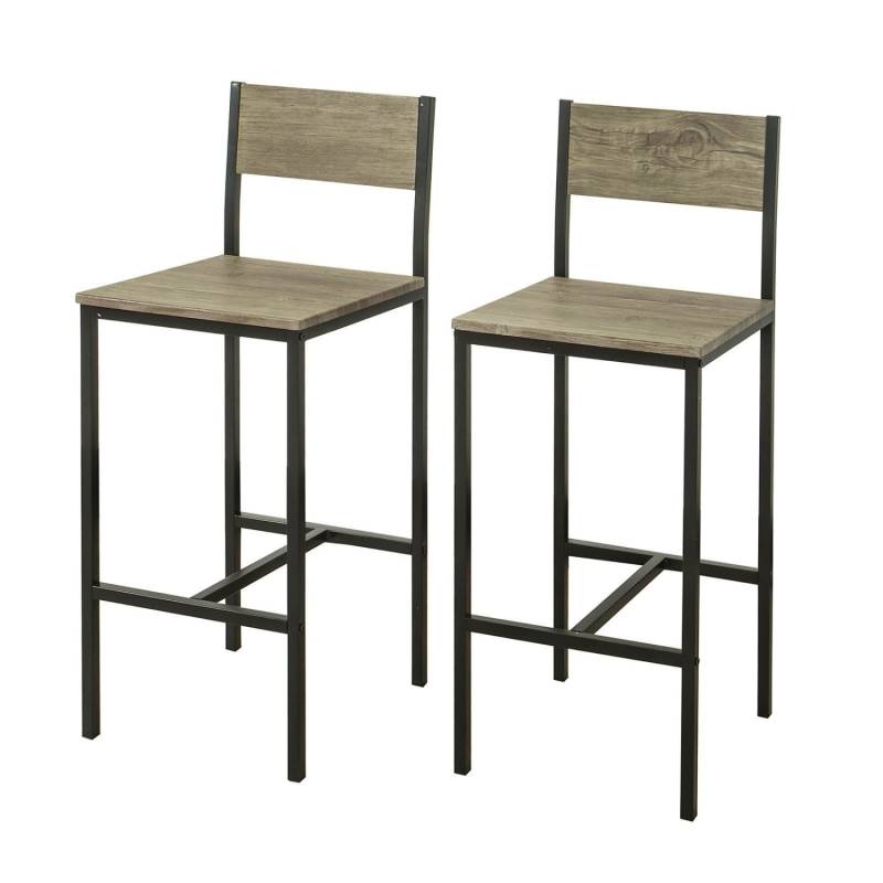 SoBuy 2-er Set Barhocker Barstühle mit Rücken-Lehne Sitzhöhe 67cm FST53x2 von SoBuy
