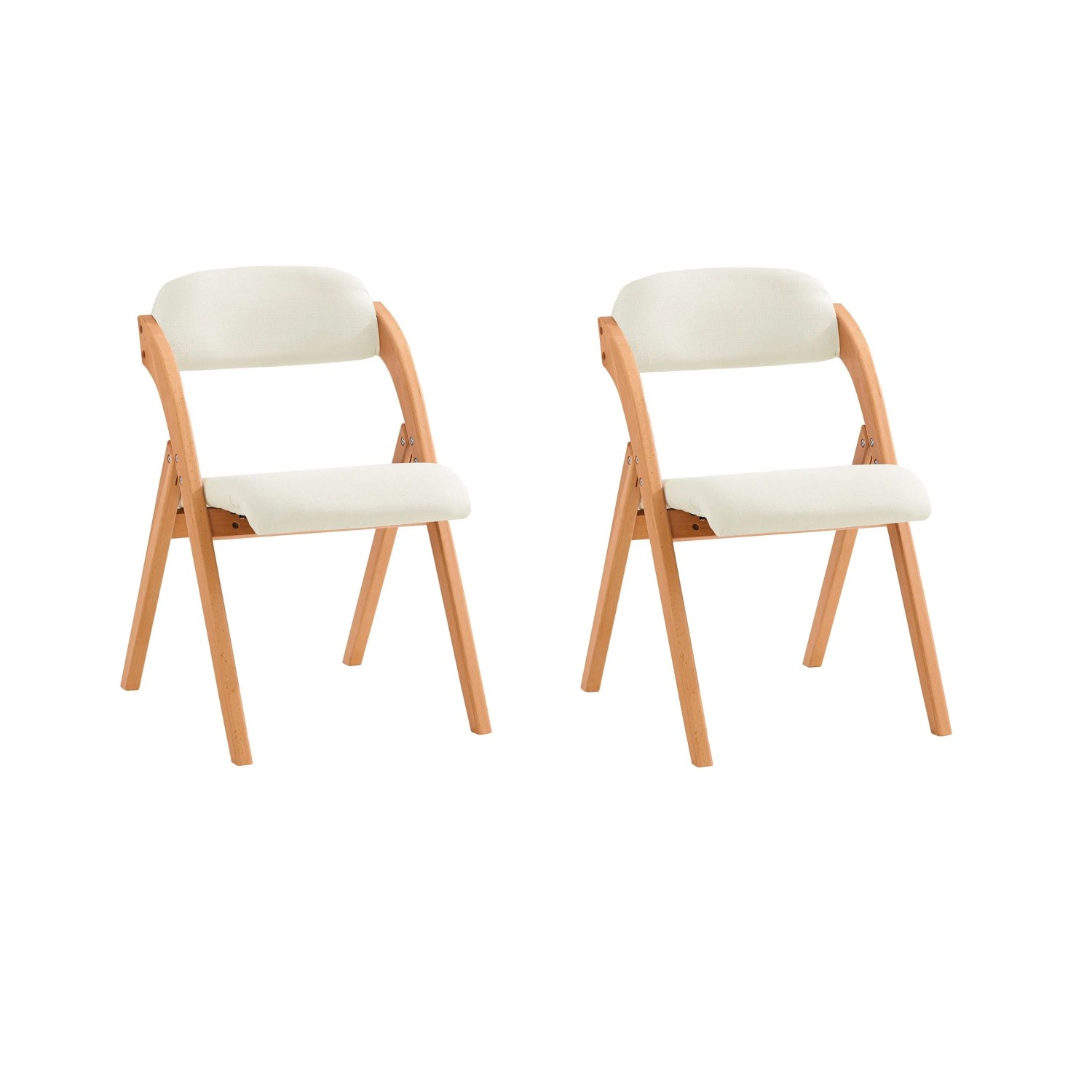 SoBuy 2er Set Esszimmerstuhl Klappstuhl Küchenstuhl Polsterstuhl mit Lehne Weiß FST92-Wx2 von SoBuy