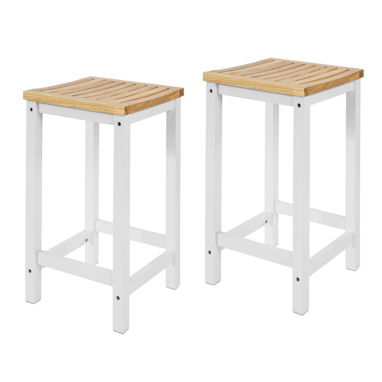 SoBuy 2er Set Holzstuhl Essstuhl Küchenstuhl Hocker zum Küchenwagen FST29-WNx2 von SoBuy